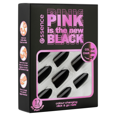 essence PINK is the new BLACK umělé nehty click & go nails 01